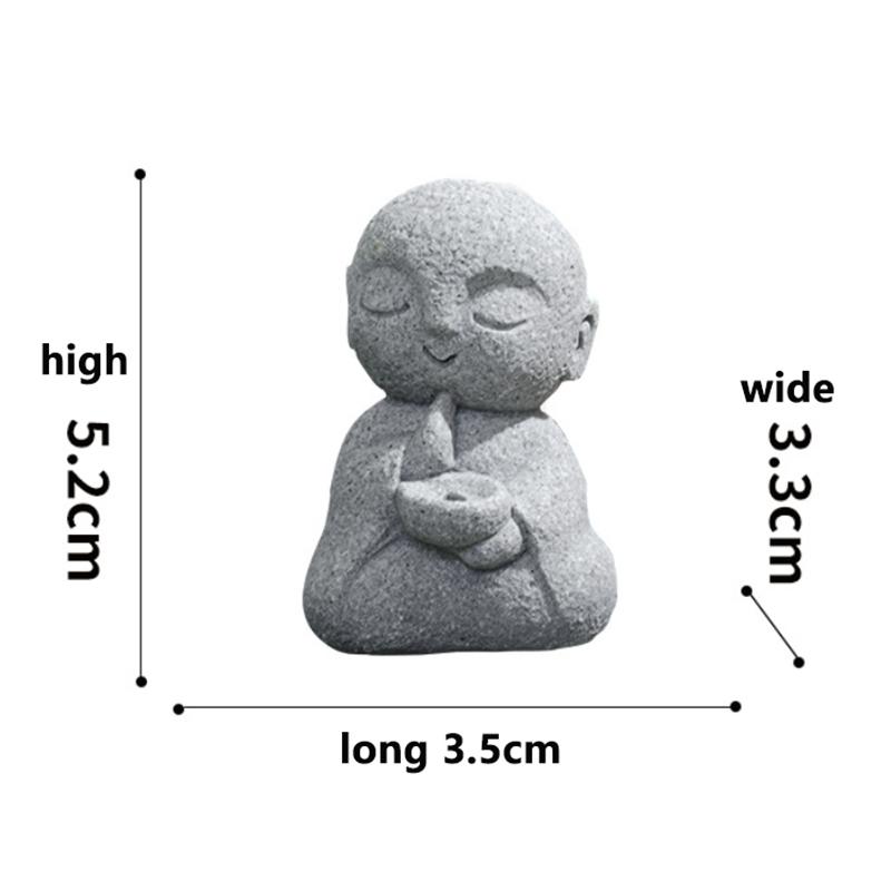 Držák na kadidlo pro japonský mnich jizo na tyčinky, zenový mnich, kadidlo na kadidlo, pískovcový Buddha, držák na kadidlo