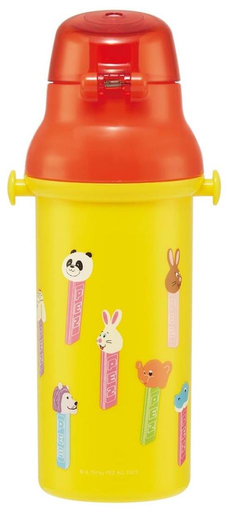 Skater Children's Water Bottle, 480ml, Direct Drinking, Plastic, One-Touch Operation, Dishwasher Safe, Made in Japan, PEZ, for Boys and Girls,