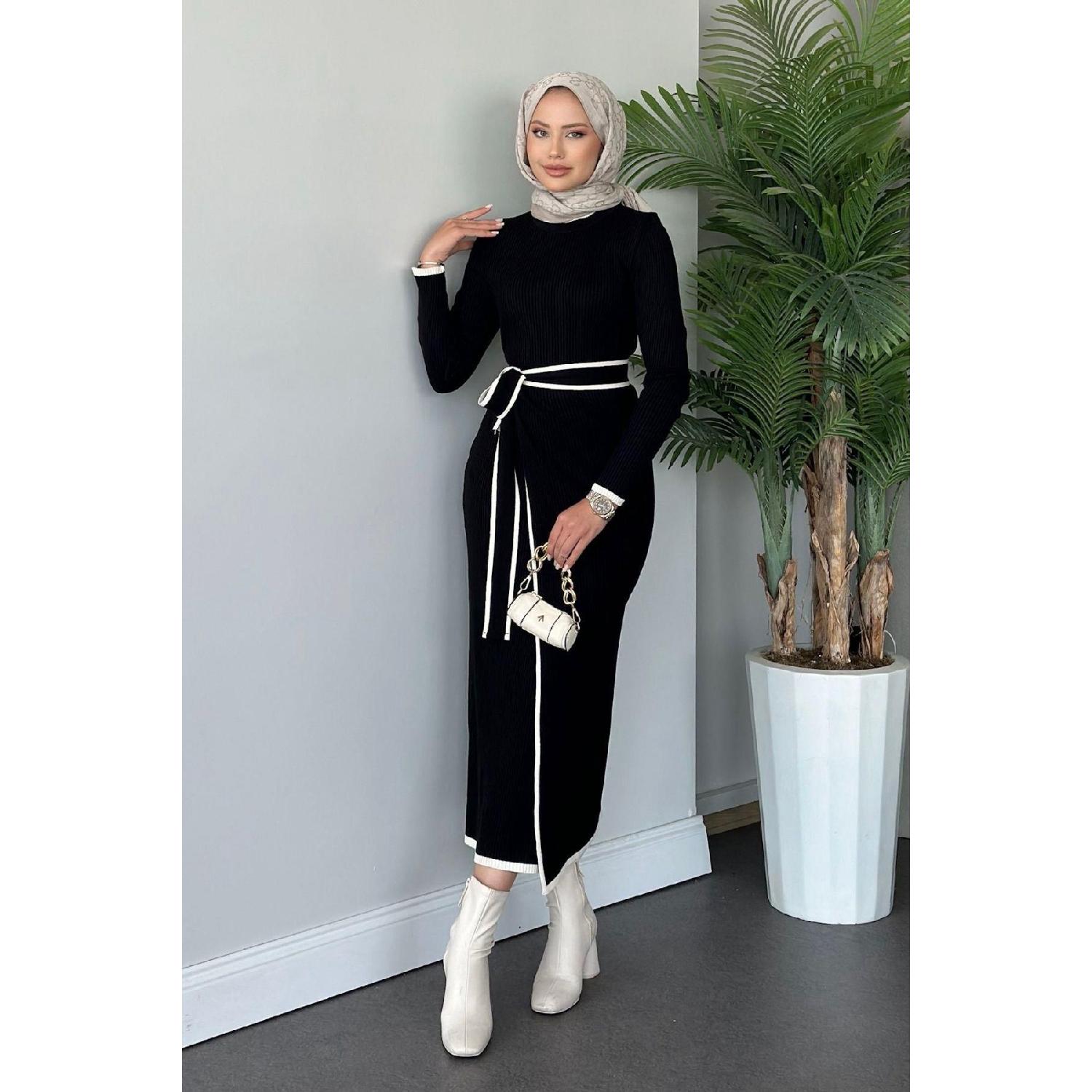 

Valent Tie-up Knitwear Dress Black чёрный