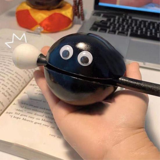 Fisch Holz Trommel mit Augenaufklebern Lieblicher Trommelstock Traditionelles Kunstprodukt Stressabbau Ruhe Perkussionsinstrument Holz Klopfspielzeug