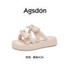 Augustine Platform Slippers Women's Outer Wear Summer 2025 New Bow with Skirt Seaside Beach Cool Slippers
