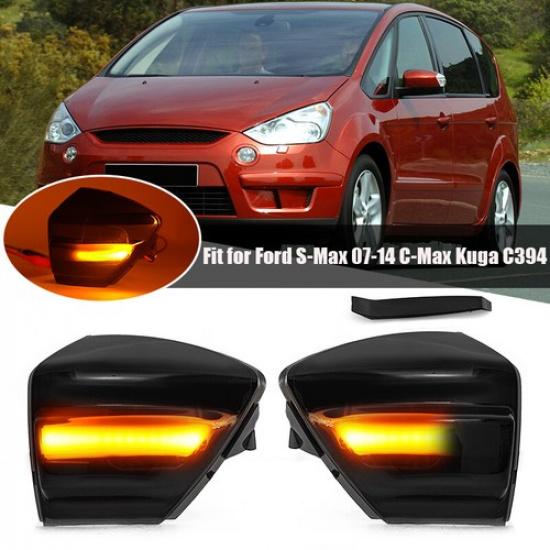 Светодиодный динамический боковой маркерный фонарь указателя поворота для Ford S-Max C-Max Kuga C394