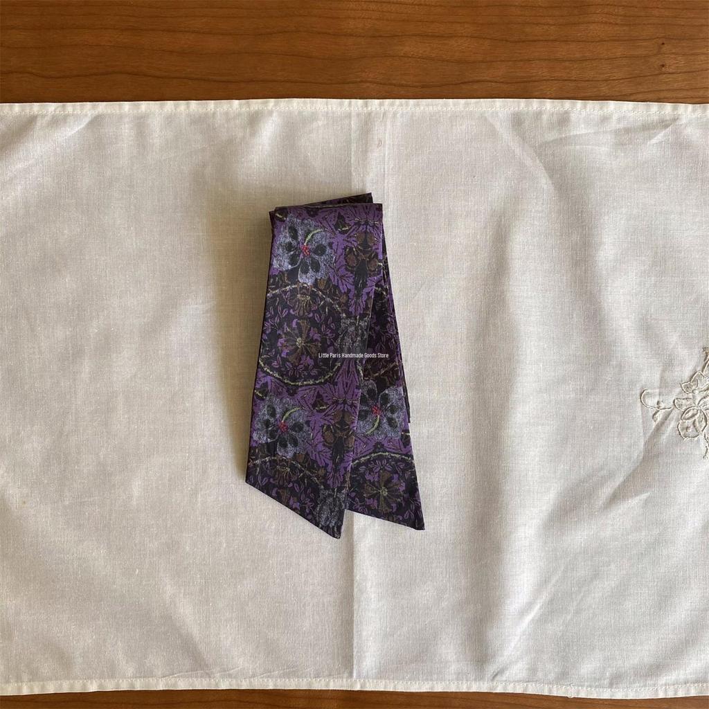 Pañuelo de Seda Floral Vintage Little Paris, Accesorio Pañuelo de Cuello, Multicolor