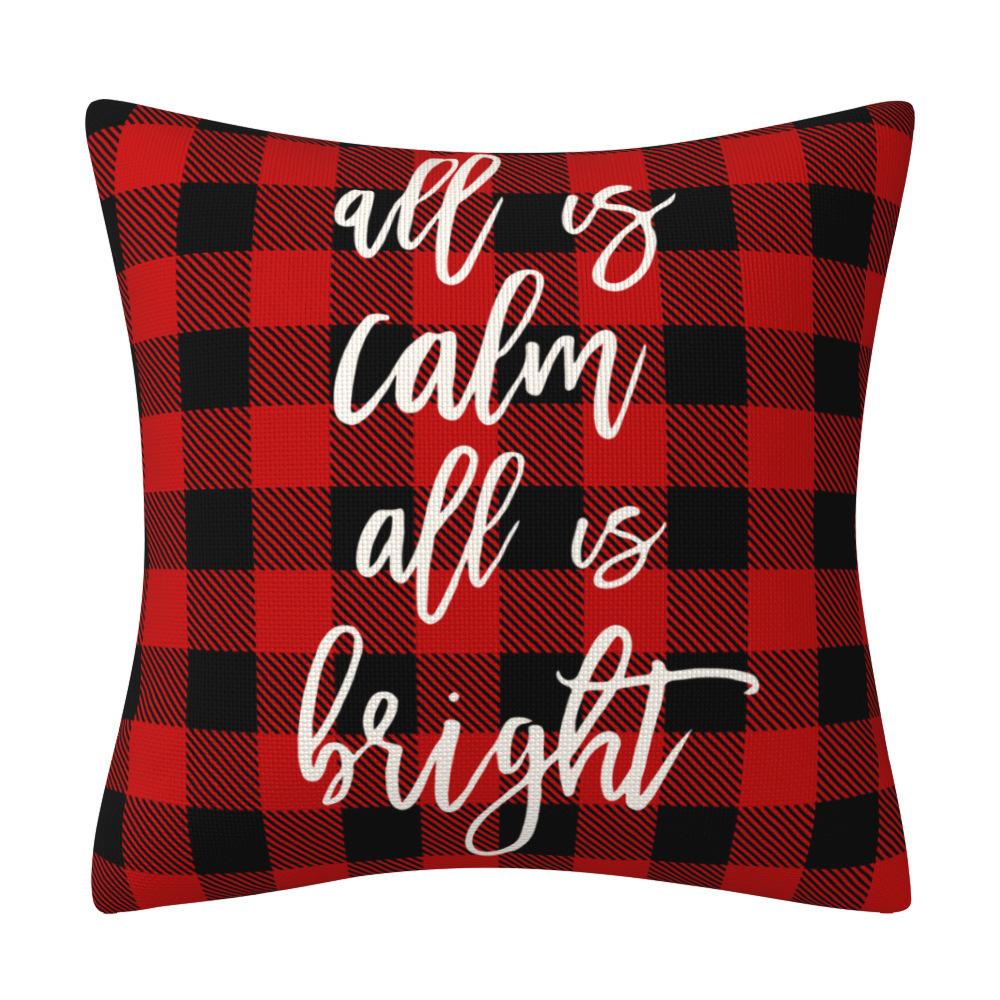 Plaid Christmas Tree Linen Pillowcase Christmas Decoration Sofa Cushion Household Supplies Pillowcase