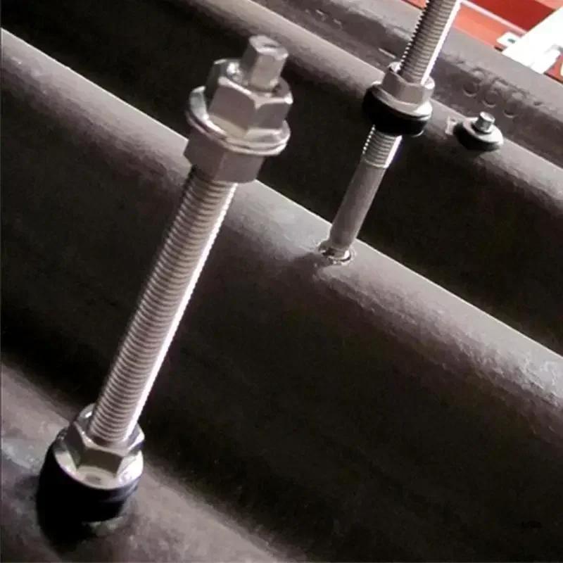 4Pcs Solar Panel Photovoltaic Accessories Hanger Bolts with EPDM and Locking Nut + Adapter for Solar Photovoltaic 20cm/25cm