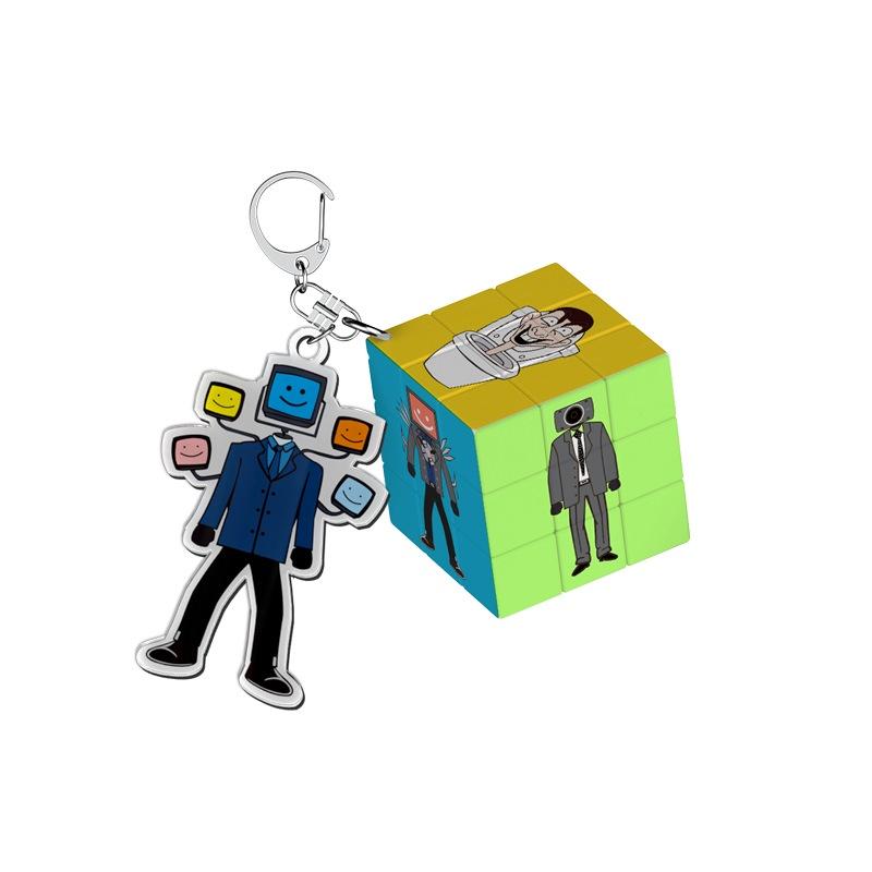 New Skibiditoilet Magic Cube Pendant With High-definition Uv Print Great Gift For Children 4-6)