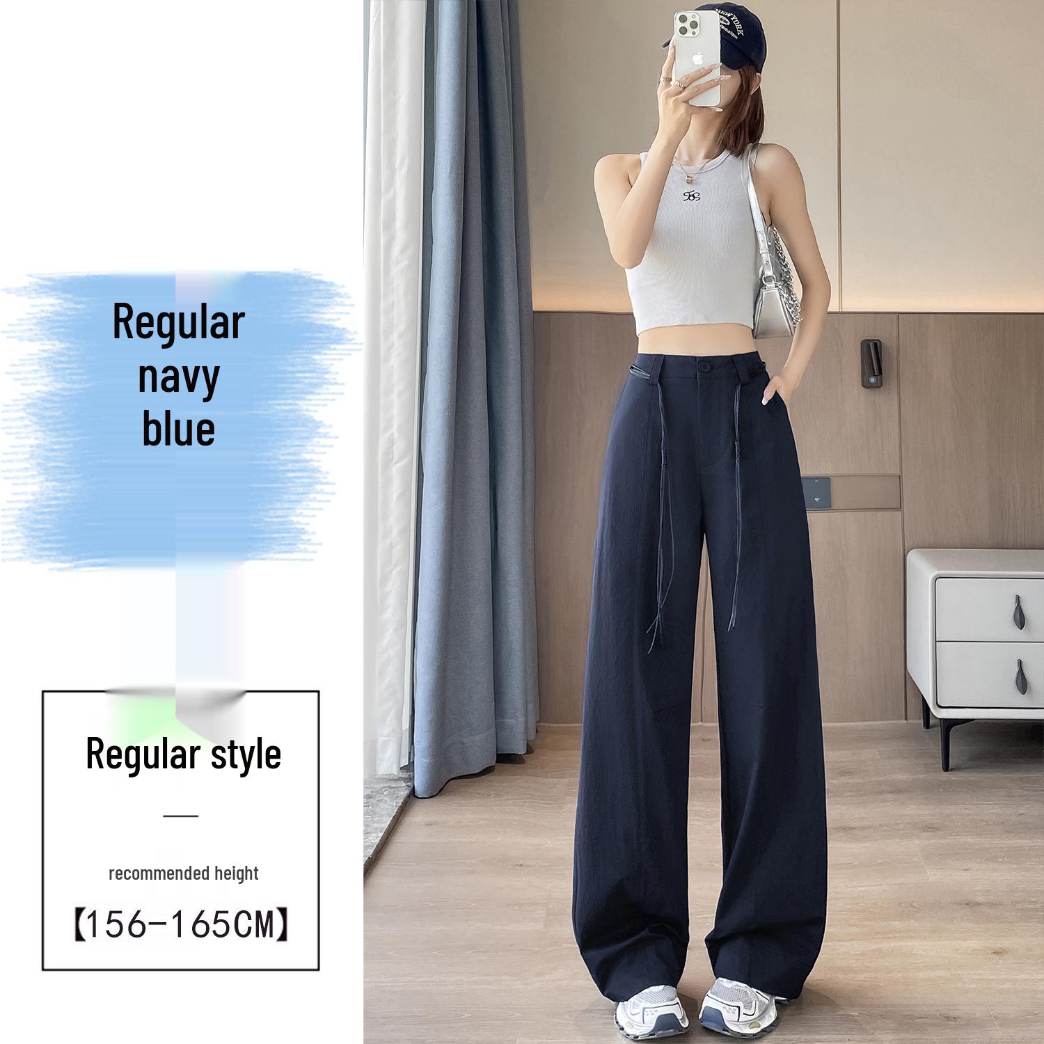 2026 Korean Style Casual Loose Wide-Leg Pants, Floor-Length, Slimming, Versatile for Spring/Summer. Medium