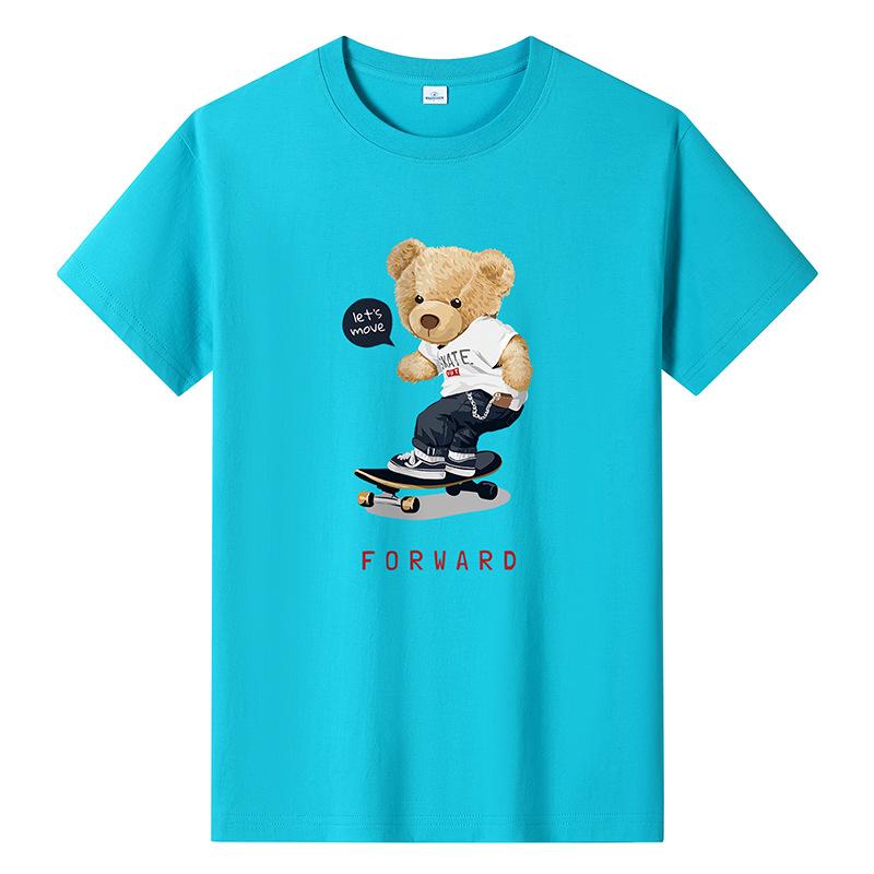 QICED Summer Short-sleeved T-shirt Men's O-neck Trend Bottom Shirt