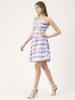 Moomaya Printed Spaghetti Strap Dress, Tie-Knot Knee Length, Flared Dress