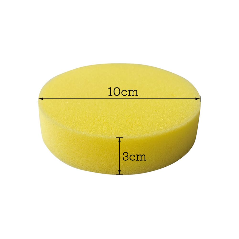 Car Wash Sponge, Round Shape, Set of 12, Diameter 3.9 Inches (10 Cm), Thickness