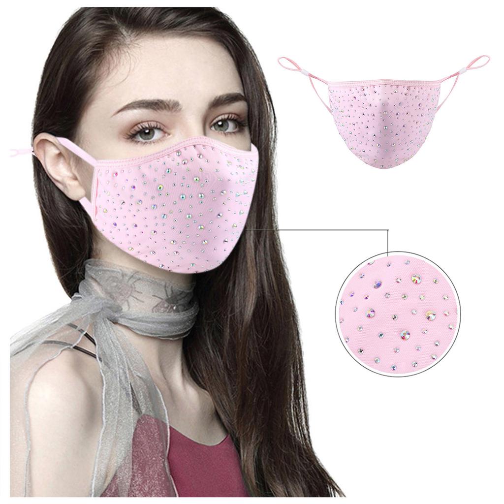 Women's Masquerade mask ball - Golden Metal Diamond Water Crystal Color Diamond