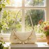 Yogodlns Summer Straw Handbag Purse Chic Weaving Shoulder Bags with Seashell Embellishments Tote Bag for Women Vacation