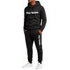 Men's Casual Graphic Print Hoodie and Sweatpants 2 Piece Set with Elastic Waist Straight Leg Pants
