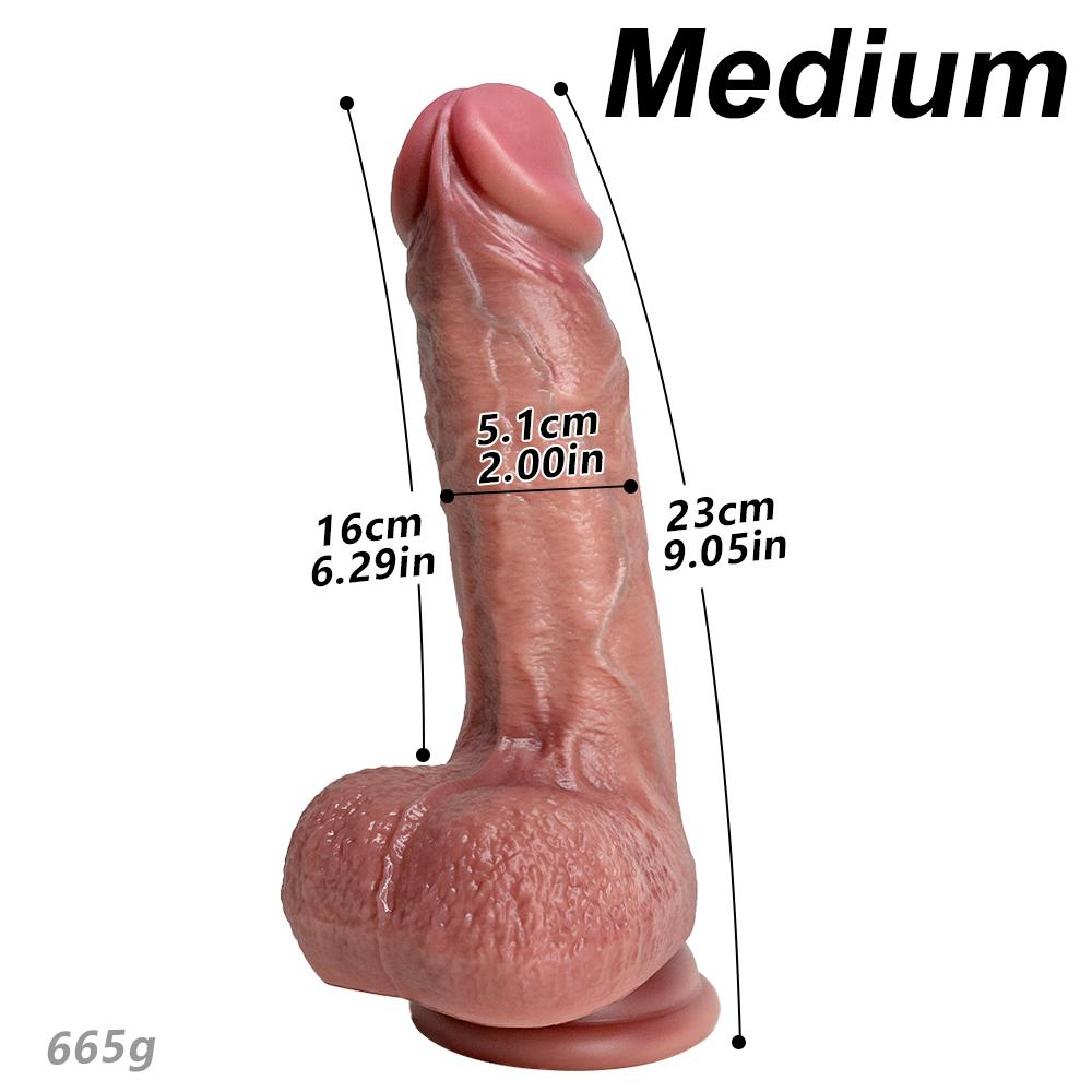 Dildo Anale Grande in Silicone a Doppia Densità Tipo Pelle per Punto G Circonferenza Dildo Giganti Pene Realistico Giocattolo Sessuale Dildo con Ventosa Giocattoli Sessuali per Donne