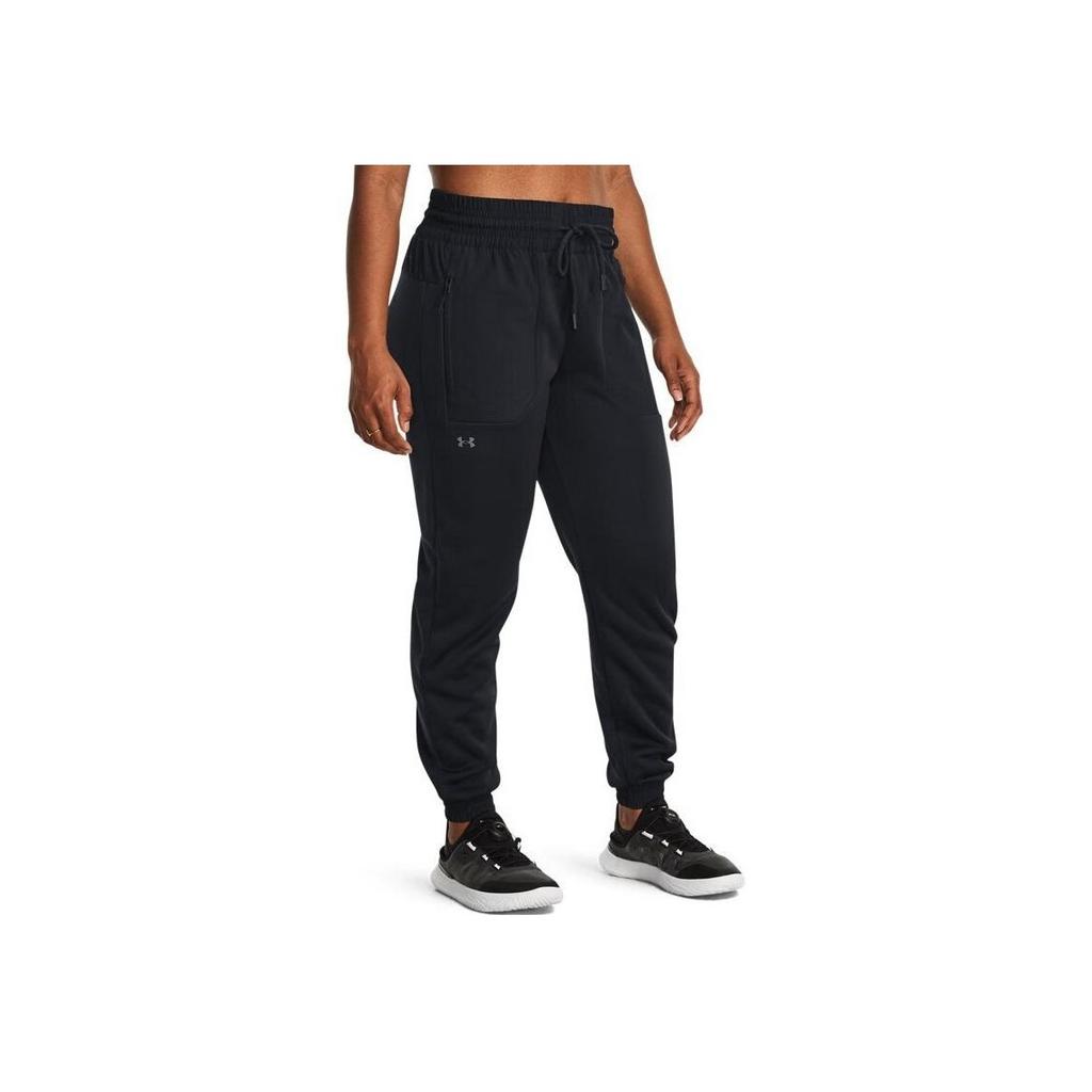 Under Armour Solid Color Training Joggers Women Bottoms Black 1382286-001