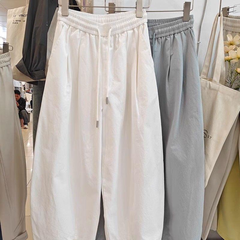 Quick-Dry Korean Style Women's Balloon Harem Pants - Cropped Wide-Leg Summer Fashion
