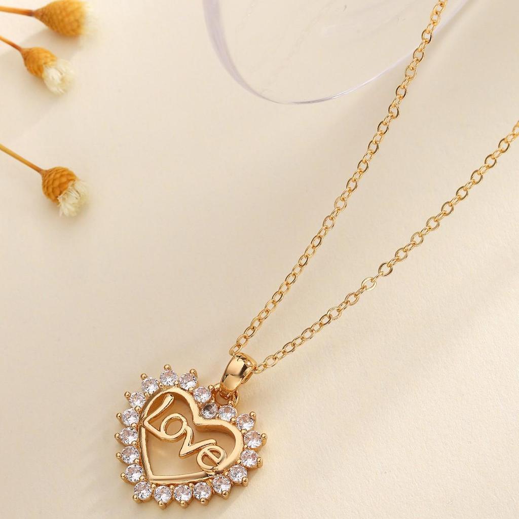 Heart-Shaped Rhinestone MOM Jewelry - Mother's Day Gift