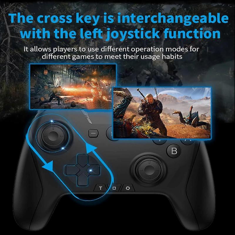 Bluetooth Controller for Switch/Mac/PC/Steam/Mobile Phone/iOS/Android//TV/iPad/Table/Apple Arcade MFi Games, Switch Pro