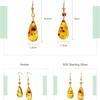 Amber Drop Earring 925 Sterling Silver Gold Plated Custom Fashion Jewelry Women Earrings
