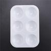 J1UL1N White Plastic Watercolor Palette, 6 Well Rectangular Paint Palettes, Paint Tray Palettes, Paint Trays 50PCS