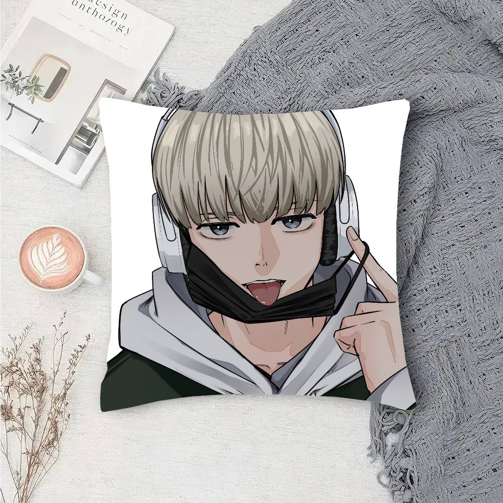 Kaji Ren Hot Blooded Anime W-Wind Breaker Pillow Case Fashion Square Pillowcase Bedroom Sofa Room Ins Decoration Leisure