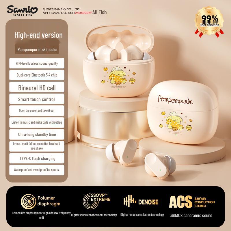 Sanrio Q1 Semi-In-Ear Wireless Bluetooth Headphones for Sports and Gaming