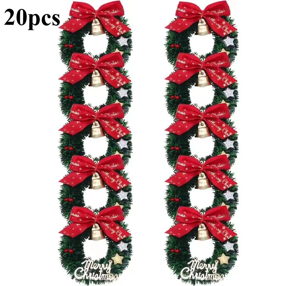 10 Stück/Packung Weihnachts-Kranz Baum-Kränze Hängende Dekorationen Miniatur-Girlande Simulierte Möbel-Dekoration Spielzeug