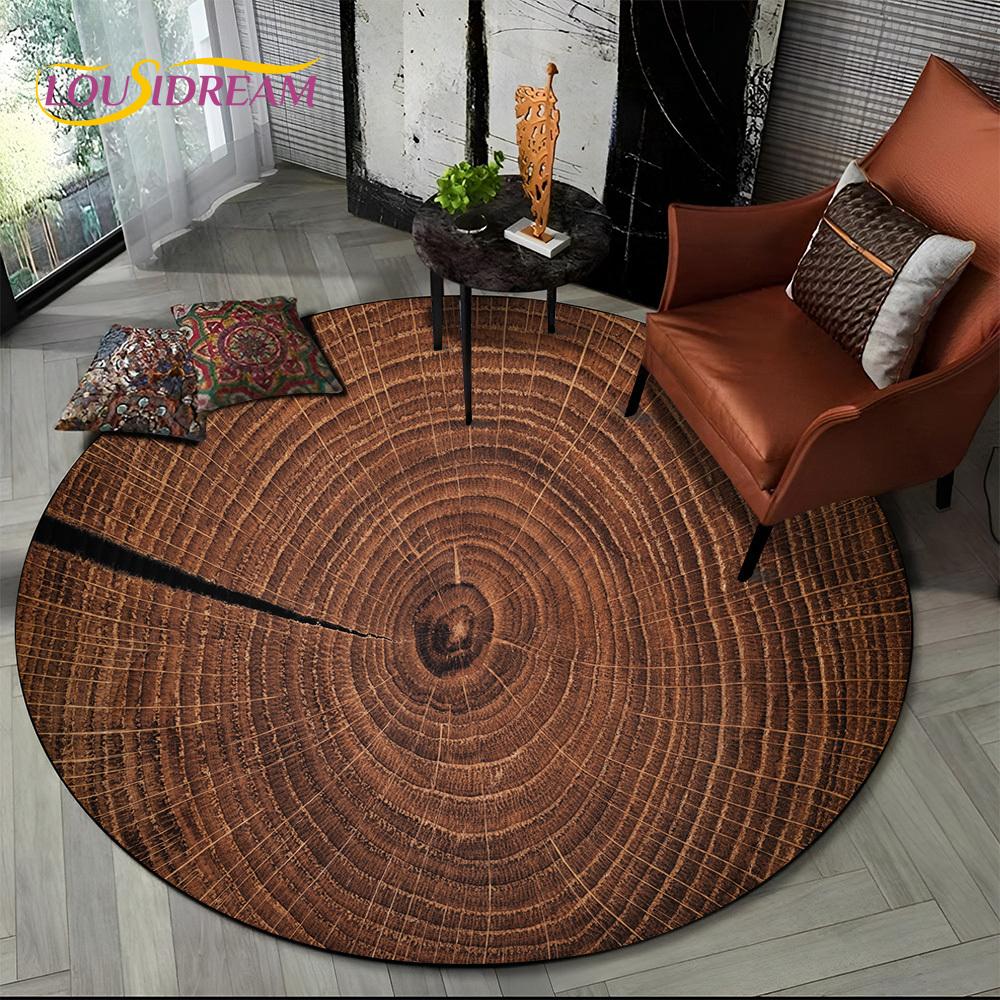 Latest 3D Color Wood Grain Lines Round Area Rug,Carpet Rug for Living Room Bedroom Sofa Child Playroom Decor,pet Non-slip Gift