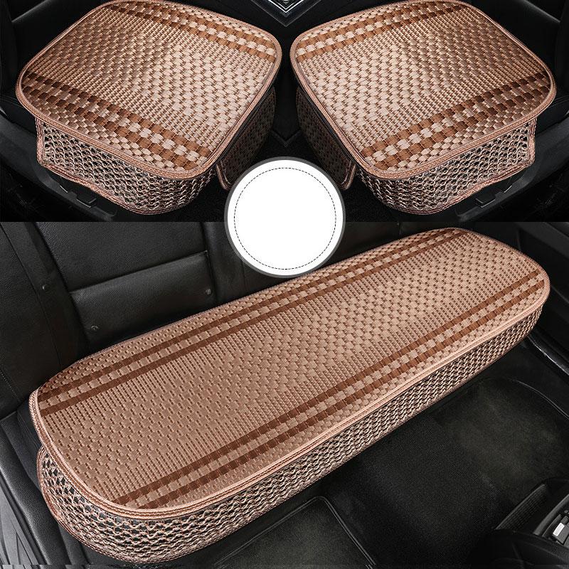 Car Seat Cushion Summer Ice Silk Cool Breathable Non-Slip Seat Protector Mat Car Seat Cover Universal Auto Interior Accessories