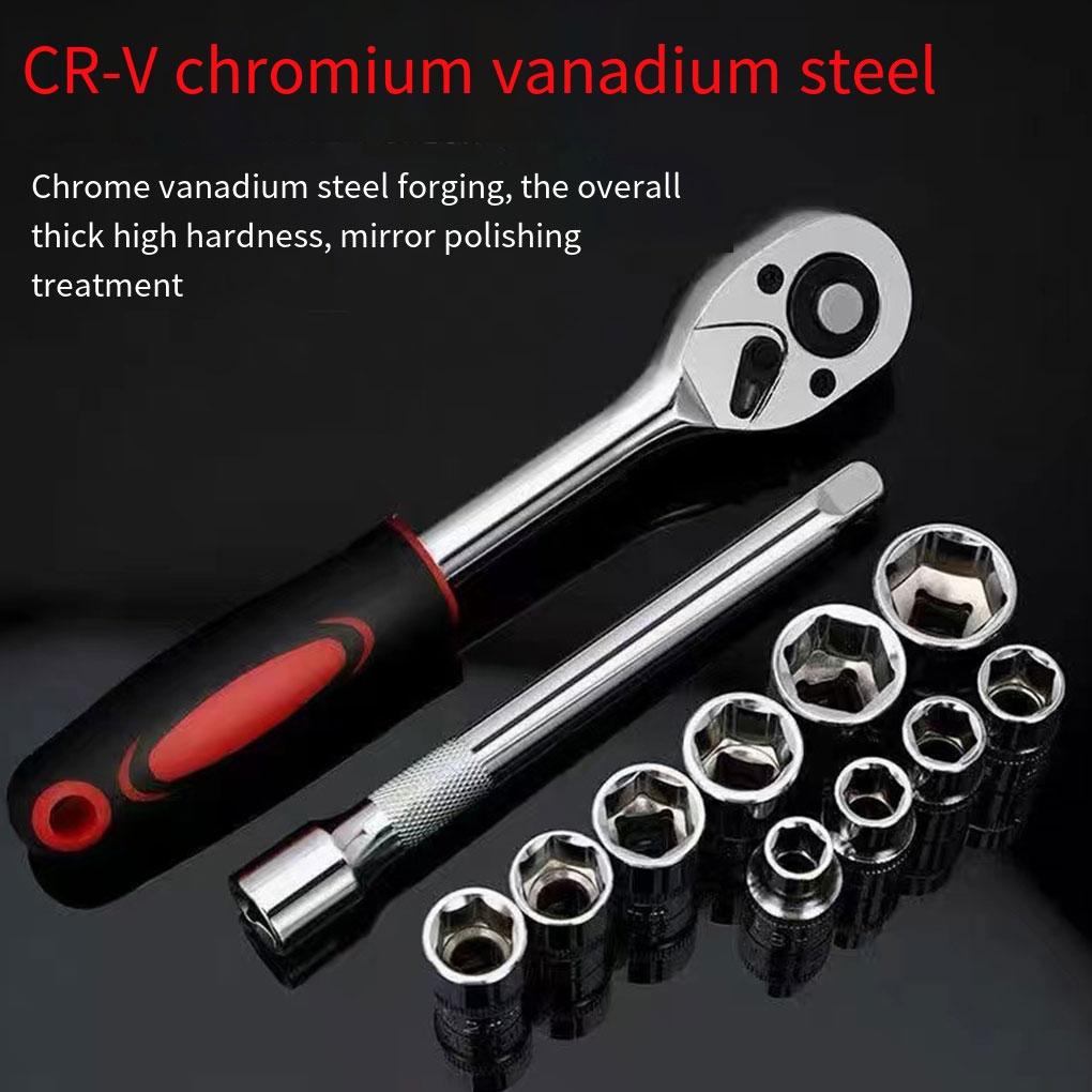 Multipurpose Socket Set For Versatile Applications Carbon Steel Is Thick And Has High Hardness. Can 12 piece set