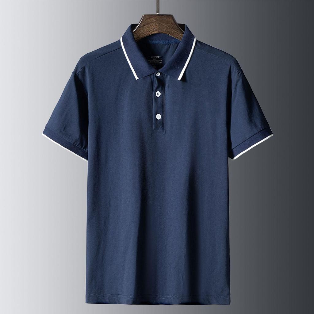 Flip Collar Knitted Polo Shirt Short Sleeved Men's Slim Fit Casual Men's Sweater Half Sleeved T-shirt