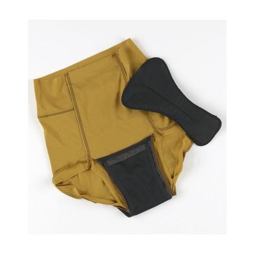 Wacoal YOJOY Women's Absorbent Sanitary Shorts with Removable Pads, Deep Fit, Comfortable Fit, and Gentle On the Skin. Product Code: AC1200 (KA).