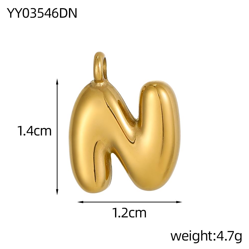 CARLIDANA Stainless Steel Gold Plated Alphabet 26 Letters Name Jewelry Mini Minimalist Bubble Initial Pendants for Necklace DIY