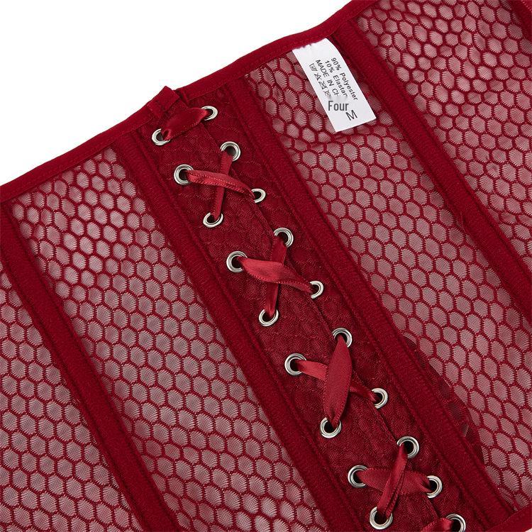 New Summer Breathable Mesh Shaping Court Top