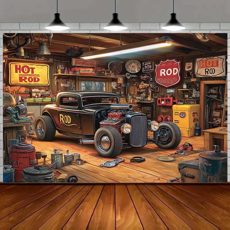 Retro garage theme and classic hot rods - Explore the retro Route 66 decor, retro garage decor | Route 66 Decor