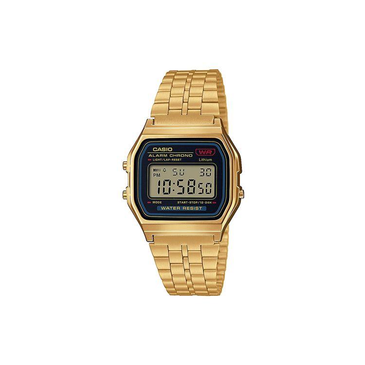 Casio Youth Series Silicone Square Classic Gold Watch Retro Waterproof Quartz Movement Resin Strap Men watches Black A159WGEA-1D