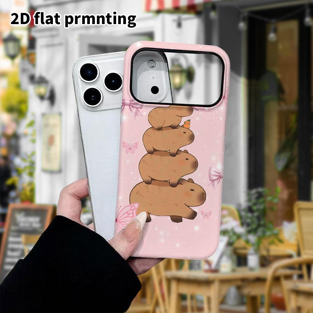Phone Case: 2D Flat Design Suitable for iPhone 18 17 16 15 14 13 Pro Film Protection Case, Couple Style, Stacking Capybara, Christmas and Halloween Gi