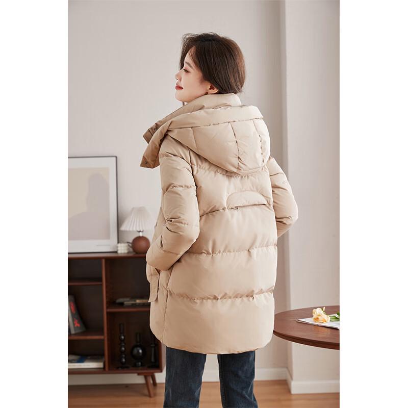 Fengxun Women's Winter Hooded Down Jacket FXJH3851