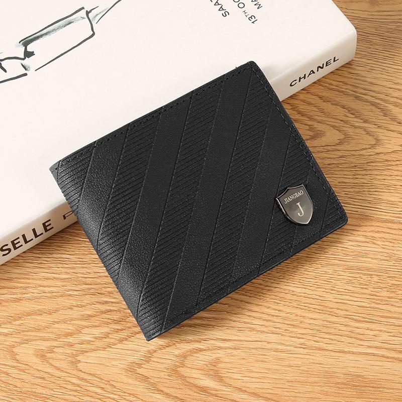 New Men's Wallet Short Wallet Men's Green Business Casual Horizontal Wallet Fashion Large Capacity Soft Leather Wallet
