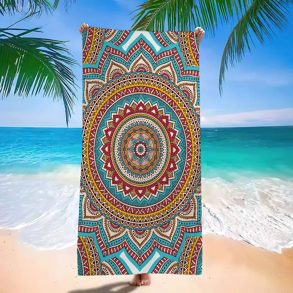 Classical Floral Pattern Bath Towel Microfiber Soft Water Absorbing Breathable For Girl Kids Decorative Cartoon Beach Towel