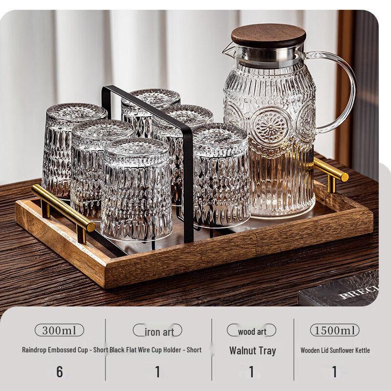 Qiwei Embossed Glass Beverage Cups
