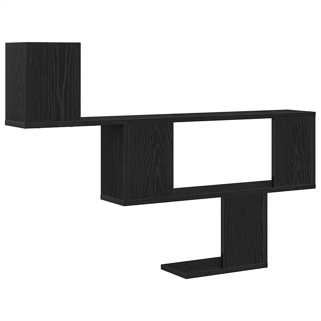 Wall Shelf Black Oak Effect 100 x 15 x 70 cm Wood Based Material