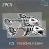 Three Ratels Digital Skeleton Fish Vinyl Car Sticker Decals For Car Boat Fishing Graphics Bone Fighting Angry Fish Sticker