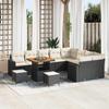 Garden Sofa Set 12 pcs Black Poly Rattan