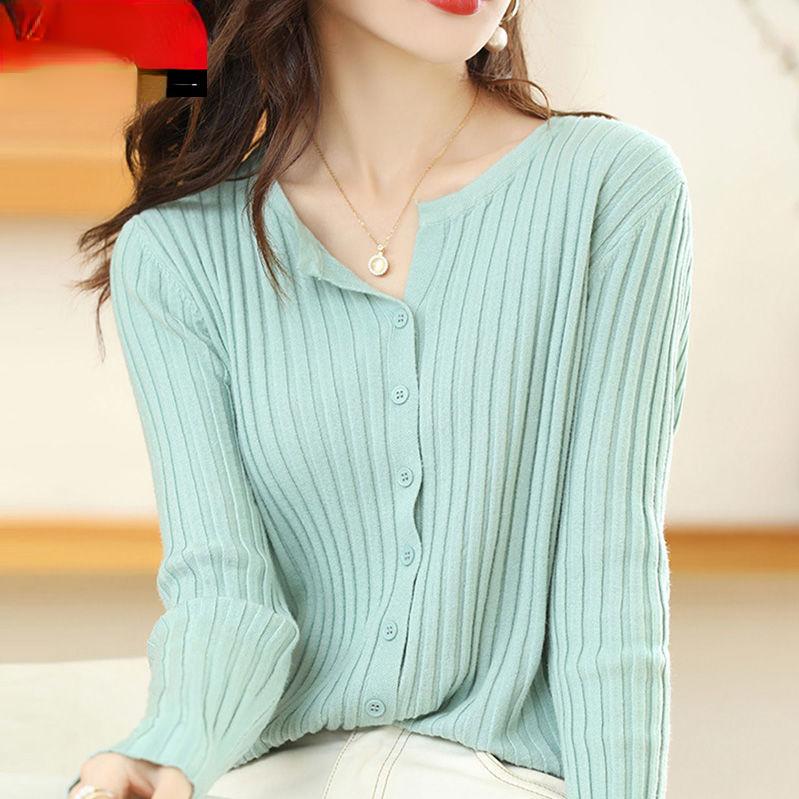 

Женский свитер с длинными рукавами, трикотаж, кардиган, кардиган с круглым вырезом, свитер, пальто весной и осенью 2XL светло-зеленый