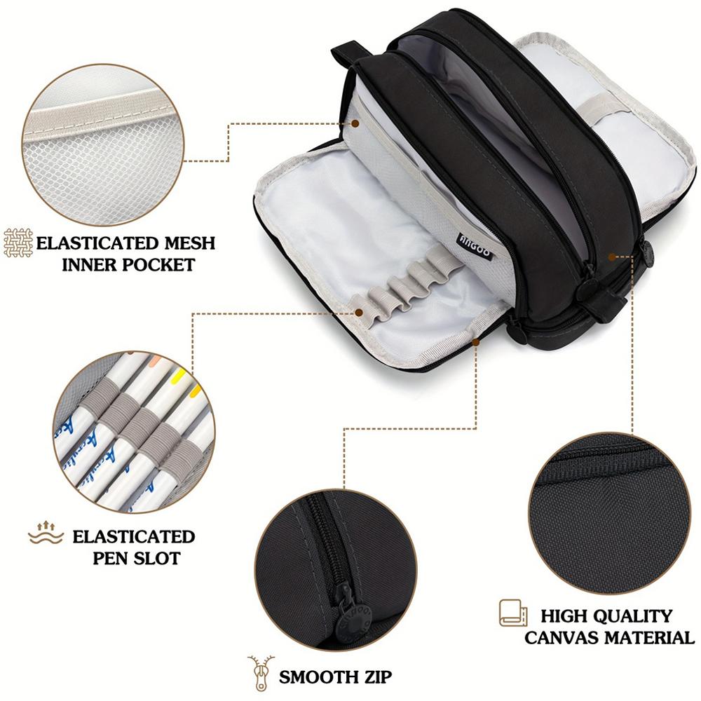 Large capacity stationery case, durable oxford cloth pencil case, portable organizer for school, office and university supplies