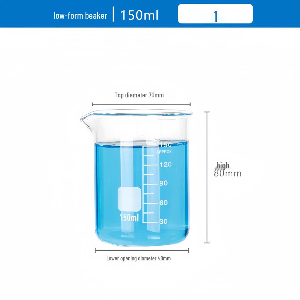 Pahar de laborator gradat din sticlă borosilicată de înaltă calitate, rezistent la căldură, disponibil în mărimi de 5/50/100/250/1000/2000ml