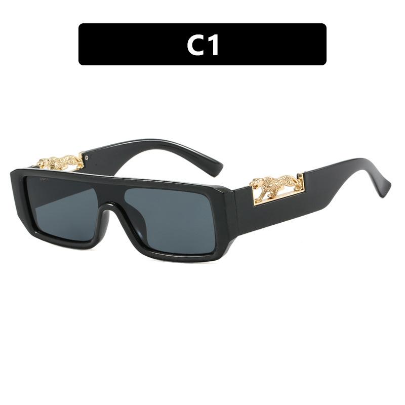 

Квадратная оправа соединенные узкие края леопардовый принтсолнцезащитные очки новые солнцезащитные очки ретро хип-хоп прилив солнцезащитные очкисценическое выступление