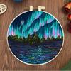 1 PC Landscape Oil Painting Pattern Embroidery DIY Fabric Craft Set with Tools