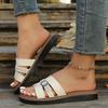 Summer Women Flat Slide Sandals Open Toe Buckle Strap Casual Slip On Beach Slippers Lightweight Comfortable Footwear for Daily Wear